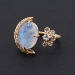 Stars / Moonstone Ring