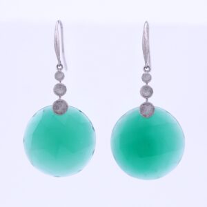 Pebble / Green Onyx Earrings