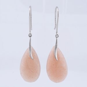 Twist / Peach Moonstone Earrings