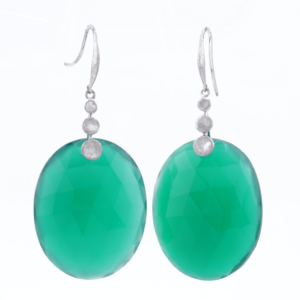 Pebble / Green Onyx Earrings